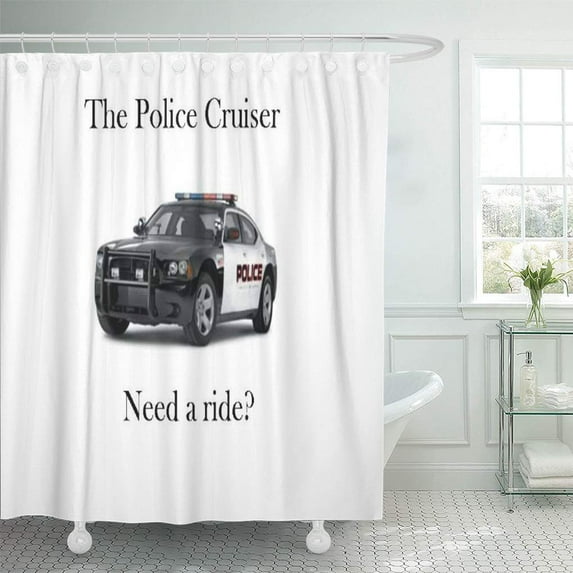 SUTTOM Officer The Police Cruiser Cop Car Ride Law Enforcement Shower Curtain 66x72 inch