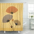 thumbnail image 1 of SUTTOM Orange Flowers Modern Mid Century Floral Beige Pictures Vintage Shower Curtain 66x72 inch, 1 of 1