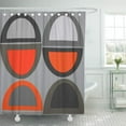 thumbnail image 1 of SUTTOM Orange Mid Retro Custom Color Gray Century Modern Pattern Shower Curtain 66x72 inch, 1 of 1