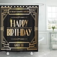 thumbnail image 1 of SUTTOM Party Black Great Gatsby Birthday Greetings Border Gold Classic Shower Curtain 66x72 inch, 1 of 1
