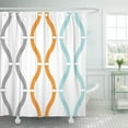 thumbnail image 1 of SUTTOM Pastel Blue Orange Gray Modern Geometric Funky Elegant Shower Curtain 60x72 inch, 1 of 1