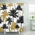 thumbnail image 1 of SUTTOM Pattern and Black Palm Trees on Perfect Tropical Gold Shower Curtain 60x72 inch, 1 of 1