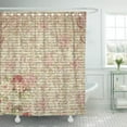 thumbnail image 1 of SUTTOM Pink Bathroom Vintage Script Writing Flowers Floral Shabby Chic Shower Curtain 60x72 inch, 1 of 1