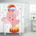 thumbnail image 1 of SUTTOM Pink Cartoon Little Circus Elephant with Ball Artist Baby Balancer Calf Cartoony Shower Curtain 66x72 inch, 1 of 1