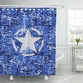 thumbnail image 1 of SUTTOM Popular Star Stencil Vintage Blue Digital Camo Truck Shower Curtain 66x72 inch, 1 of 1