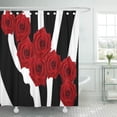 thumbnail image 1 of SUTTOM Red Roses on Black and White Shower Curtain 60x72 inch, 1 of 1