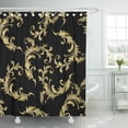 thumbnail image 1 of SUTTOM Rococo Baroque Pattern Gold Scrolls on Black Floral Repeat Shower Curtain 60x72 inch, 1 of 1