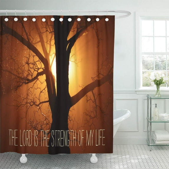 SUTTOM Scripture The Lord is Strength of My Shower Curtain 66x72 inch