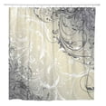 thumbnail image 1 of SUTTOM Silver Flower Abstract Floral Yellow Black Baroque Luxury Contemporary Bathroom Shower Curtain 66x72 inch, 1 of 1