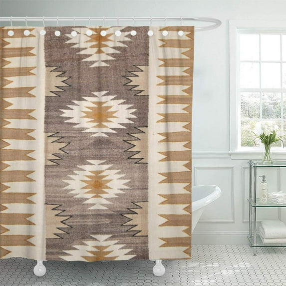 SUTTOM South Nature Color Western Geometric Tribal Home Shower Curtain 66x72 inch