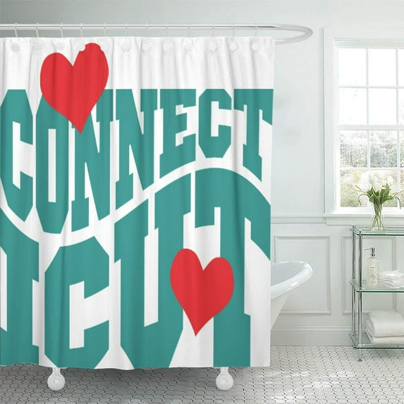 SUTTOM State Connecticut States America Travel Vacation Shower Curtain 66x72 inch