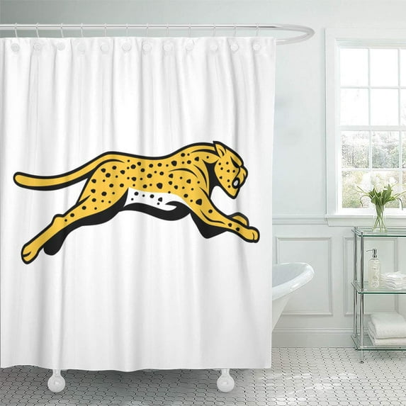 SUTTOM Symbol Jaguar Cheetah Character Badge Ban Button Chat Company Shower Curtain 60x72 inch