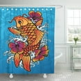 thumbnail image 1 of SUTTOM Tattoo Koi Hibiscus Fish ese Carp Oriental Shower Curtain 66x72 inch, 1 of 1