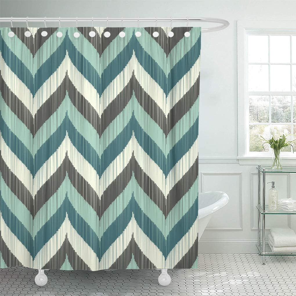 Turquoise chevron shower curtain discount