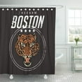 thumbnail image 1 of SUTTOM Tiger Head Rock and Roll Slogan Freedom Boston Graphic Shower Curtain 66x72 inch, 1 of 1