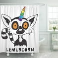 thumbnail image 1 of SUTTOM Unicorn Lemurcorn Poop Rainbows Babies Kids Keep Calm Shower Curtain 66x72 inch, 1 of 1