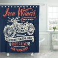 thumbnail image 1 of SUTTOM Vintage Motorcycle Graphics Motorbike Tee Biker Legend California Accessories Shower Curtain 66x72 inch, 1 of 1