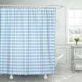 thumbnail image 1 of SUTTOM White Light Blue Gingham Pattern Background Checkered Cloth Linen Stripe Shower Curtain 66x72 inch, 1 of 1