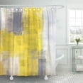 thumbnail image 1 of SUTTOM White Simple Grey and Yellow Abstract Modern Contemporary Wall Shower Curtain 66x72 inch, 1 of 1