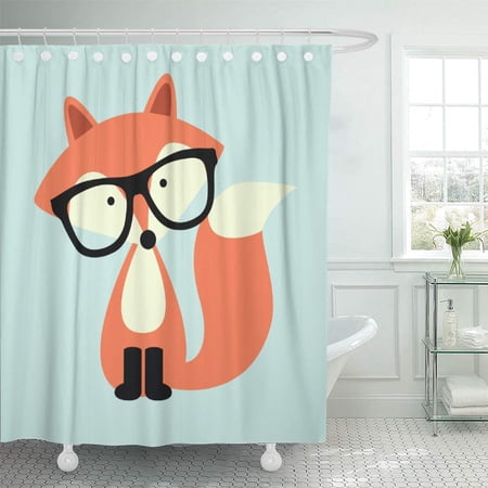 SUTTOM Woodland Hipster Red Fox Kids Children Girl Nursery Sweet Shower Curtain 66x72 inch