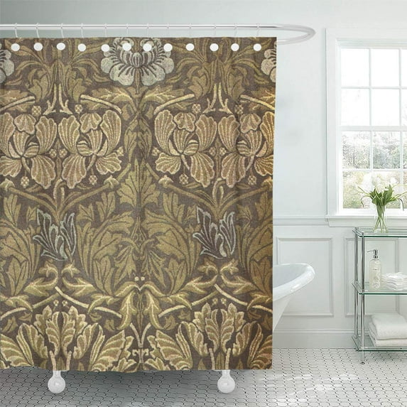 SUTTOM Work William Morris Tulip and Pattern Arts Crafts Floral Shower Curtain 60x72 inch
