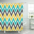 thumbnail image 1 of SUTTOM Zigzag Turquoise Gray Yellow Chevron Zig Zag Cute Chic Shower Curtain 66x72 inch, 1 of 1
