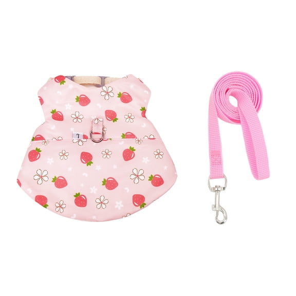 SUTWOEN Adorable Rabbit Harness and Leash Set with Cute Prints, Soft Bunny Vest Harness for Outdoor Walking, Waterproof Rabbit Clothes for Puppy Kitten Ferret Small Animals