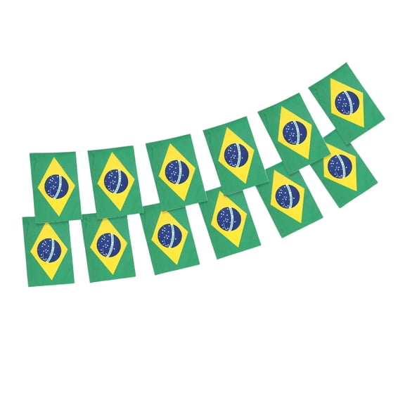 SUTWOEN Brazil Flag Banner, Small Mini Brazilian Flags Patriotic Decoration for Party, Classroom, Sports Events