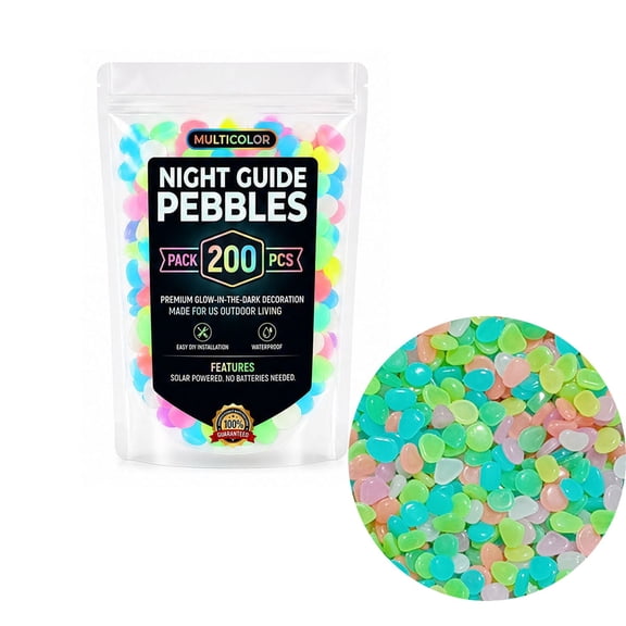 SUTWOEN Colorful Glow in the Dark Garden Pebbles – Night Guide Stones for Yard, Walkways, Fish Tanks & Landscaping, Luminous Outdoor Decorative Rocks for Aquarium, Pathway, and Garden Decor