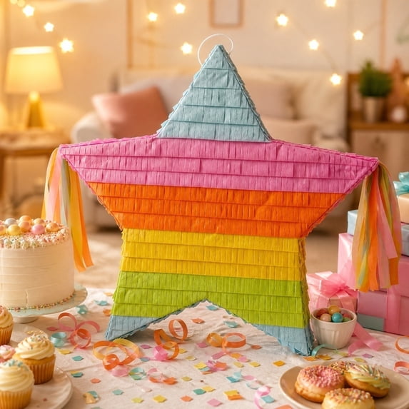 SUTWOEN Five-pointed Star Pinata Ecofriendly Paper Pinata Candy-filled Pinata