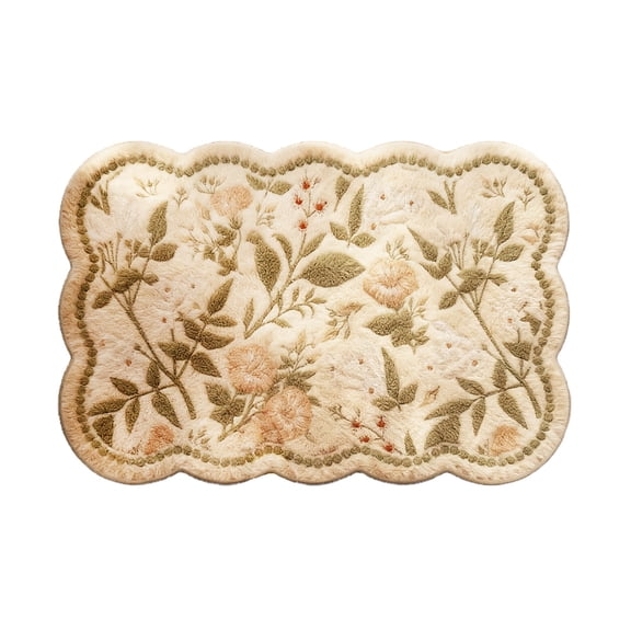 SUTWOEN Floral Moss Bath mat,Cute Moss Rug Bathroom, Tufted Bath Rugs, Non Slip, Absorbent, Washable Tufted Bath Rugs,Grass Bath mat for Bathroom,livingroom.kidsroom,Home Decor