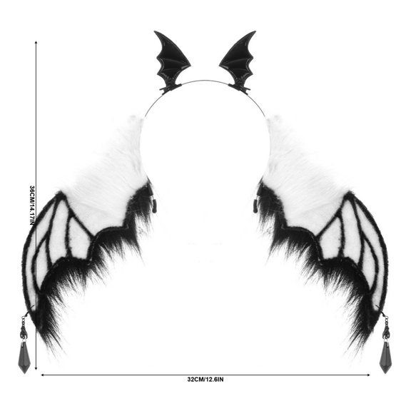 SUTWOEN Halloween Devil Wing Headband Dark Little Devil Headpiece Party Photo Props