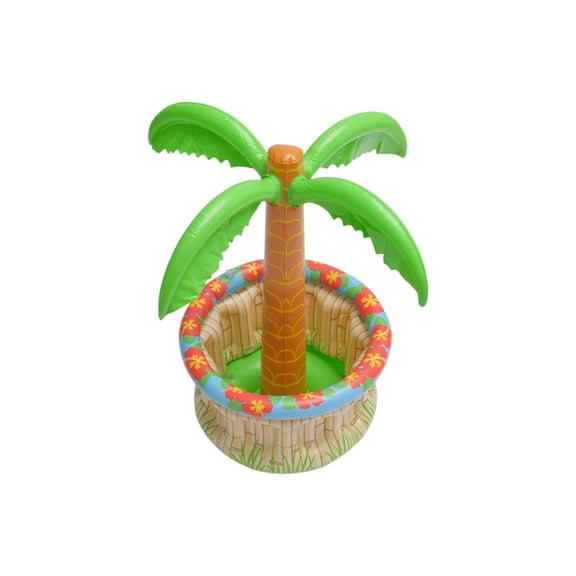 SUTWOEN Inflatable Palm Tree Cooler Tropical Themed Party Drink Bucket Large Capacity Beverage Chilling Container For Pool Beach Luau Backyard Gathering Supplies