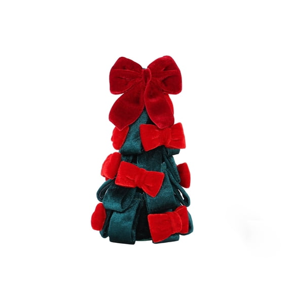 SUTWOEN Mini Tabletop Christmas Tree Decor Small Bow Tree Ornament Centerpiece Holiday Desktop Decoration for Home Bedroom Fireplace Party Christmas Gift