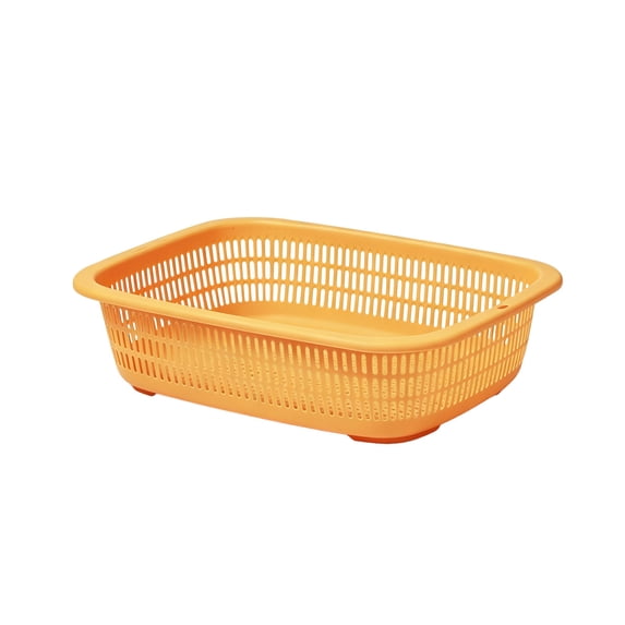 SUTWOEN Plastic Colander for Kitchen Rectangle Perforated Strainer Basket Red Stackable Strainers for Wash Vegetables Fruits Drain Cooked Pasta Food