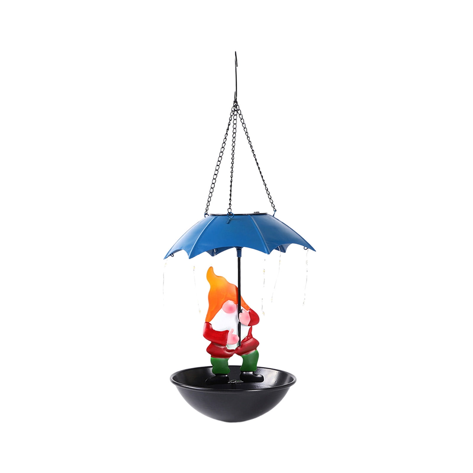 SUTWOEN Solar Bird Feeder Frog Garden Decor, Outdoor Solar Lights with Umbrella, Hummingbird Feeder Decorative Path Lights Yard Art Ornament Bird Feeder