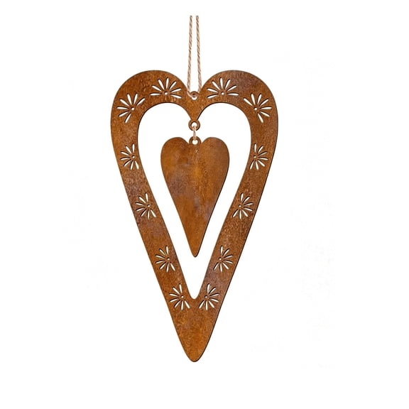 SUTWOEN Vintage-style Distressed Metal Heart Wall Art With A Rusted Finish Ideal For Porches Gardens And Indoor Outdoor Nostalgic Home Decor.
