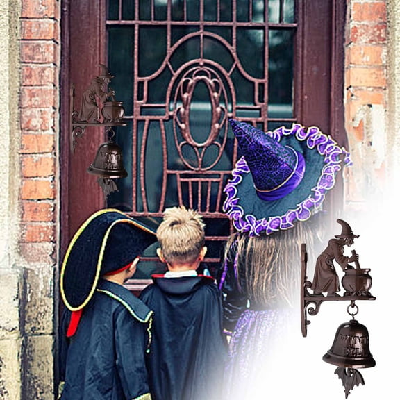 SUTWOEN Witch Bells For Door Vintage Witch Iron Halloween Protection Witches Bells With