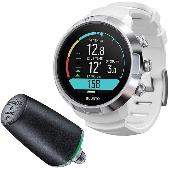 Suunto D5 Color Wrist Dive Computer (White, w/ Tank Pod)
