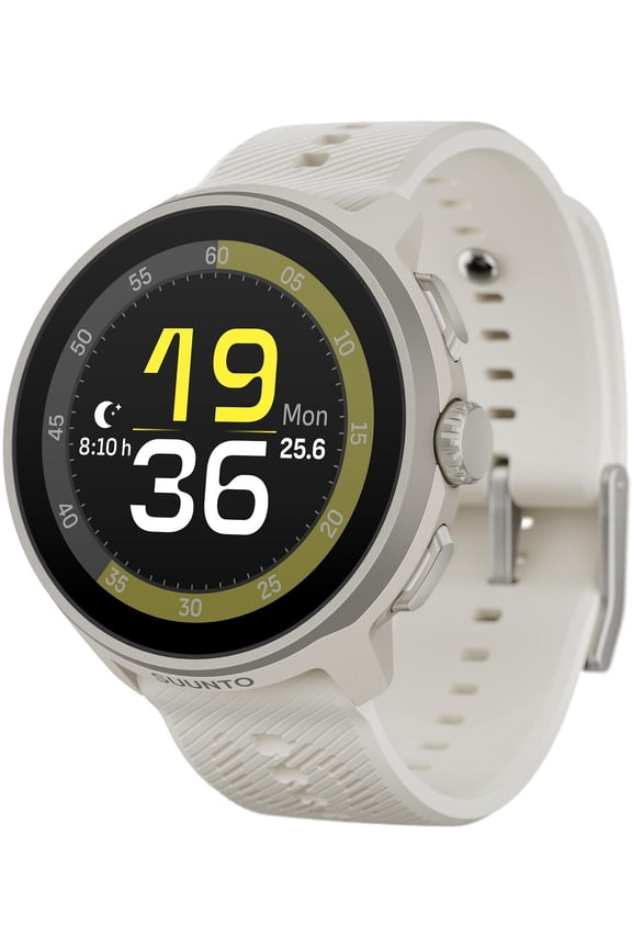 Run Running GPS Sports Watch with Silicone Strap, 1.32" AMOLED Touchscreen w/Crown Button, Wrist Heart-Rate & Sleep Health Tracking, Frost Gray