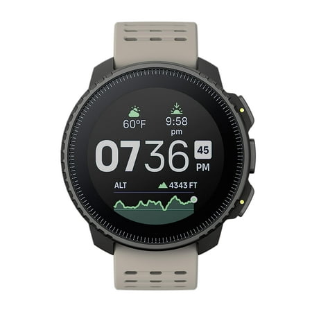 Suunto Vertical Unisex Watch, 49mm Case Diameter, Stainless Steel, Black/Sand Silicone Strap, One Size