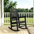 thumbnail image 1 of SUUNYN Outdoor Rocking Chair, HDPE All-Weather High Back Porch Rocker, 380lbs Capacity, Black, 1 of 9