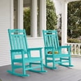 thumbnail image 1 of SUUNYN Set of 2 Oversized Outdoor Rocking Chairs, HDPE All-Weather Patio Rockers with High Back, 380lbs Heavy Duty, Lake Blue, 1 of 9