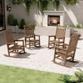 thumbnail image 1 of SUUNYN Set of 4 Outdoor Rocking Chairs, HDPE Porch Rockers for Patio Deck, All-Weather, 380lbs Load, Brown, 1 of 9