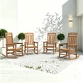 thumbnail image 1 of SUUNYN Set of 4 Outdoor Rocking Chairs, HDPE Porch Rockers for Patio Deck, All-Weather, 380lbs Load, Brown, 1 of 8