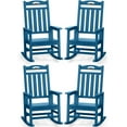 thumbnail image 1 of SUUNYN Set of 4 Outdoor Rocking Chairs, Oversized HDPE Porch Rockers for Patio Deck, All-Weather, 380lbs Load, Navy, 1 of 8
