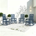 thumbnail image 1 of SUUNYN Set of 4 Outdoor Rocking Chairs, HDPE Porch Rockers for Patio Deck, All-Weather, 380lbs Load, Navy, 1 of 8