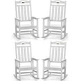 thumbnail image 1 of SUUNYN Set of 4 Outdoor Rocking Chairs, Oversized HDPE Porch Rockers for Patio Deck, All-Weather, 380lbs Load, White, 1 of 8