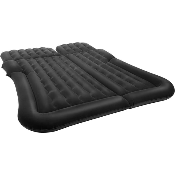 SUV Air Mattress Camping Bed Cushion Pillow Portable Inflatable Car Air Bed with Inflatable Pump Soft Flocked Surface Sleeping Pad Mattress for Car Road Trips & Outdoor Camping (Black)