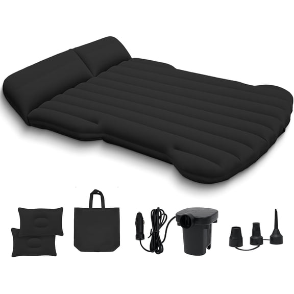 SUV Air Mattress, Car Air Mattress Compatible with Tesla Model Y, Camping Bed for Car Backseat, Inflatable Sleeping Pad with Pump, Truck Jeep Travel Bed for Camping Road Trip (Black)